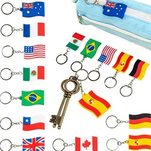 Llavero con Mosquetón de Bandera Nacional, PVC, Goma Suave, Ecológico, Duradero, Colgante de País, Colorido, Viajes por el Mundo, Personalizable por QuanChi - Product Image 3