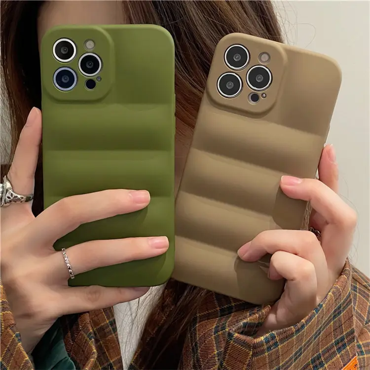 New Puffer Phone Case Soft Silicone Cover Fashion Brand Down Jacket Phone Case For iPhone 14 13 12 11 Pro Max X XS XR 7 8 Plus