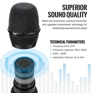 Small Rechargeable <b>Microphone</b> UHF Professional <b>Wireless</b> <b>Microphone</b> System for Singing - Product Image 3