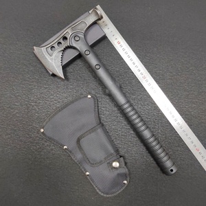 Hacha de doble hoja de acero inoxidable con mango de madera para exteriores, con 3 pulgadas de filo de corte y 1 año de garantía, para camping. - Product Image 1