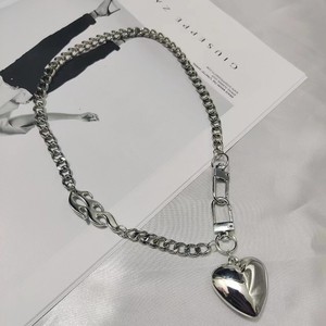 Collares con Colgante de Corazón Tridimensional con Cadena Gruesa Estilo Punk, Joyería Unisex - Product Image 1
