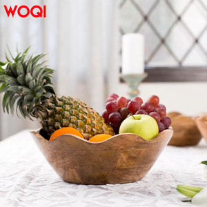 WOQI marrone rustica decorazione cucina in <span class=keywords><strong>legno</strong></span> cesto <span class=keywords><strong>di</strong></span> frutta bordato <span class=keywords><strong>di</strong></span> capesante per tavolino o <span class=keywords><strong>centrotavola</strong></span> per la casa per esposizione <span class=keywords><strong>di</strong></span> cibo - Product Image 3