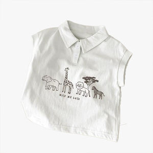 Tenue polo pour enfants 100% coton sans manches, vêtements d'été, nouveaux tops tendance pour garçons et filles, logo personnalisable, tops polo - Product Image 3