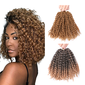 3pcs Marlybob <span class=keywords><strong>Cheveux</strong></span> tressés au crochet 8 pouces Courts <span class=keywords><strong>Cheveux</strong></span> tressés synthétiques Passion Twist Kinky Curly Marlybob Extensions de <span class=keywords><strong>cheveux</strong></span> au crochet - Product Image 1