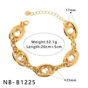 Hip-hop phong cách cá tính Bộ Sưu Tập Hình Học Vòng đeo tay bằng thép không gỉ thiết lập Cuba thích hợp chuỗi mắt thiết kế xếp chồng lên nhau phong cách đồng - Product Image 6