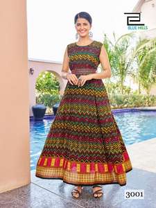Vestido Anarkali largo de nuevo diseño de calidad estándar con cinturón bordado para mujer, moda al mejor precio para exportar desde India - Product Image 5