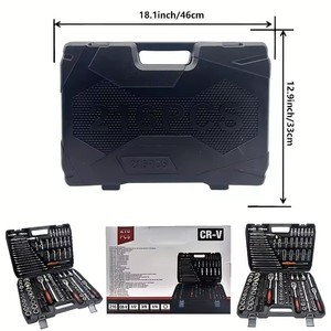 Ensemble d'outils de mécanicien professionnel de 216 pièces, clé à <span class=keywords><strong>cliquet</strong></span> en acier au carbone durable, douille, tournevis pour la réparation de véhicules - Product Image 5