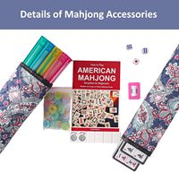 Ensemble de jeu de Mahjong de qualité supérieure, accessoires complets, 166 tuiles, 4 poussoirs, 100 jetons, 3 dés, tuiles finies à la main, portables et légers