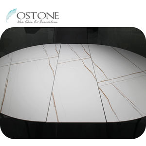 <span class=keywords><strong>Set</strong></span> tavolo da pranzo estensibile in pietra sinterizzata bianca salvaspazio per mobili da cucina - Product Image 5