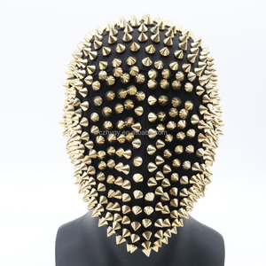 <span class=keywords><strong>Masque</strong></span> intégral de style punk doré avec des pointes pour Halloween, carnaval, fête costumée - Product Image 2
