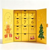 Vente en gros de boîtes cadeaux personnalisées pour calendrier de l'avent de Noël, motif de dessin animé Père Noël, cloche, flocon de neige, emballage vide pour compte à rebours