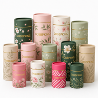 Emballage personnalisé pour déodorant cosmétique en stick, huile essentielle, tube en papier kraft recyclable, boîtes cylindriques rondes