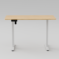 Escritorio Eléctrico de Altura Ajustable con un Solo Motor PRORIALS, Escritorio Ergonómico para Trabajar de Pie o Sentado, Estructura de Acero Resistente, Portavasos, Madera