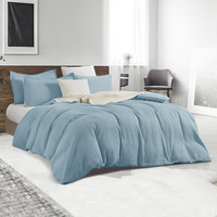 Parure de lit 3 pièces en coton égyptien 100 % gaufré, très douce et agréable pour la peau, avec housse de couette et taies d'oreiller pour la maison, taille King Size