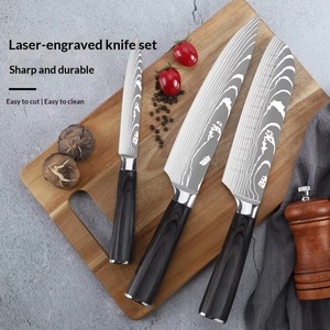 New Wood Kitchen <b>Knife</b> <b>Set</b> Damascus <b>Sharp</b> Stainless Steel Santoku Chef Paring <b>Knife</b> for Household Use - Product Image 3