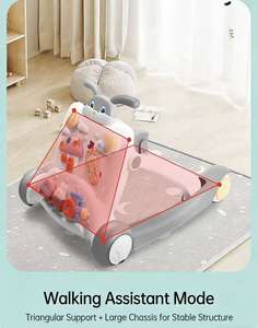 Poussette multifonction anti-jambes en O pour bébés et enfants, trotteur et <span class=keywords><strong>voiture</strong></span> jouet à bascule avec cadre en plastique - Product Image 2
