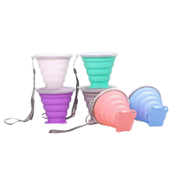 Gobelet pliable en silicone de qualité alimentaire 100% rétractable, design tendance, portable, pour l'extérieur, voyage, café, thé, sans BPA