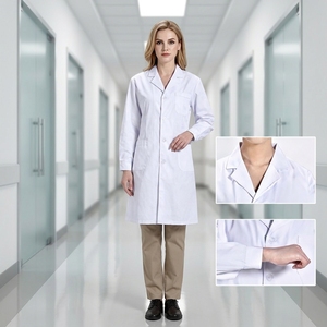 <span class=keywords><strong>Camice</strong></span> da Laboratorio in Poliestere Dacron Bianco, Manica Lunga con Logo, per Studenti, Farmacisti, Ospedali, Medici, Estetisti e Laboratori Medici - Product Image 4