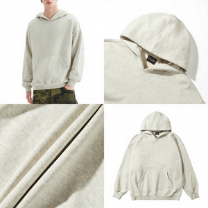 เสื้อฮู้ดดี้ปักโลโก้ตามสั่งสำหรับผู้ชาย ผ้าฝ้ายเฟรนช์เทอร์รี่ 100% หนัก 400-500 กรัม ทรงโอเวอร์ไซส์ แบบเรียบ - Product Image 3