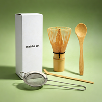 Ensemble de fouets à matcha en bambou faits à la main, 4 pièces, 80/100/120 dents, Chasen manuel japonais, kit cadeau pour poudre de thé matcha