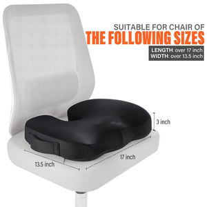 وسادة مقعد لكرسي المكتب، وسائد للجلوس في السيارة لفترات طويلة، وسادة كرسي من الفوم الذاكر للظهر والعمود الفقري لتخفيف آلام العصعص - Product Image 3