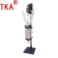 Reactor de vidrio encamisado de doble capa de 1L, 2L, 3L, 5L, mini, automático, con agitación al vacío para laboratorio, para síntesis química