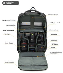 Водонепроницаемый уличный рюкзак с плечевым ремнем DSLR & Drone отсек для объектива камеры с застежкой-молнией для фотографического оборудования - Product Image 2