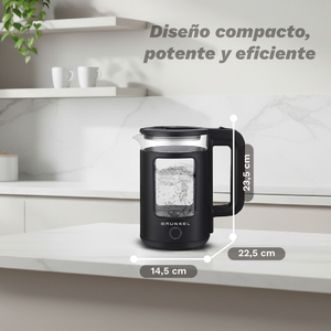 Bollitore elettrico Brunkel 1,8 l 1500 W nero con finestra per il livello dell'acqua per un bollimento rapido - Product Image 5