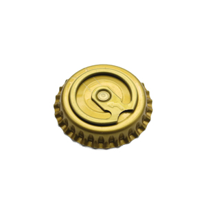 Tapa de Botella de Cerveza de 26 mm con Corona Dorada, Innovadora, Fácil de Abrir, con Anillo de Apertura - Product Image 1