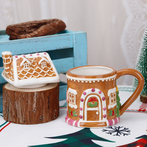 Redeco Nouvelle Tasse <span class=keywords><strong>en</strong></span> Céramique Forme Maison <span class=keywords><strong>en</strong></span> <span class=keywords><strong>Pain</strong></span> <span class=keywords><strong>d</strong></span>'<span class=keywords><strong>Épice</strong></span>s, Mug <span class=keywords><strong>en</strong></span> Céramique de Noël, Vaisselle <span class=keywords><strong>D</strong></span>écorative pour Café et Thé - Product Image 2