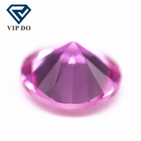0,8 mm-12mm Brillant schliff Runds chliff 2 # rosa Rubin Korund Edelsteine synthetische runde Form 2 # rosa Korund Saphir Edelsteine