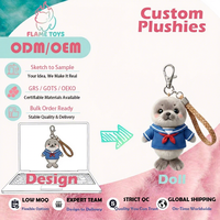 Peluche personnalisée en forme de petit phoque, pendentif en tissu, jouet à câliner avec doublure absorbante pour les produits de parcs à thème