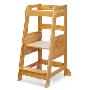 In legno Montessori cucina Baby Learning Tower in legno per bambini passo sgabello Helper altezza regolabile