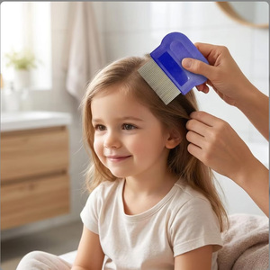 Set di 3 pettini per pidocchi in acciaio inossidabile con punta micro-Scanalata, kit professionale per la cura dei <span class=keywords><strong>capelli</strong></span> per bambini e uso domestico, all'ingrosso - Product Image 3