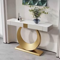 Table console de luxe moderne table en acier inoxydable décoration de la maison meubles salon porche mural table d'entrée avec rangement