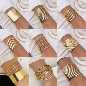 European American Style Women's Multi-Layer Alloy Cuff <b>Bracelet</b> Gold Plated <b>Red</b> Glossy Geometric Large Area Bohemian Style - Product Image 3
