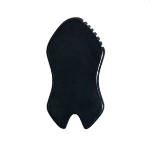 Tabla Gua Sha de Piedra Bian Negra Natural de Forma Irregular y Multifuncional para Lifting Facial y Relajación - Product Image 3