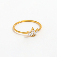 Haut de gamme PVD plaqué or 18 carats corde couronne zircone délicate bague en acier inoxydable à la mode unisexe fête cadeau pour les femmes