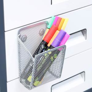 Magnetic Metal Mesh Pencil Holder Stainless Steel <b>Pen</b> Holder with Magnets Basket Storage Organizer for Whiteboard Silver - Product Image 6
