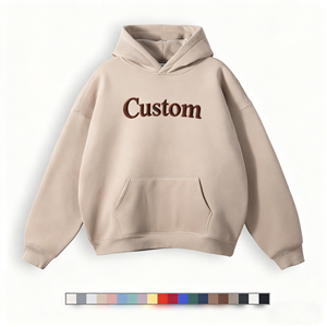 하이 퀄리티 남여 공용 대형 풀오버 후드 100% 면 헤비급 320g 니트 패브릭 사용자 정의 다시 로고 캐주얼 패션 - Product Image 2