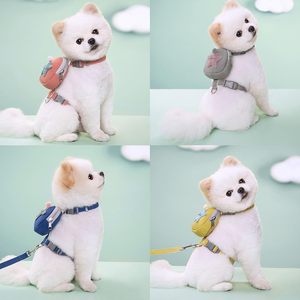 Mềm Vest Phong Cách Sang Trọng Dễ Thương Mùa Hè Màu Sắc Rắn Gấu Bông Có Thể Điều Chỉnh Nylon Con Chó Thỏ Mèo Khai Thác Dây Xích Thiết Lập Cho Nhỏ Giống - Product Image 3