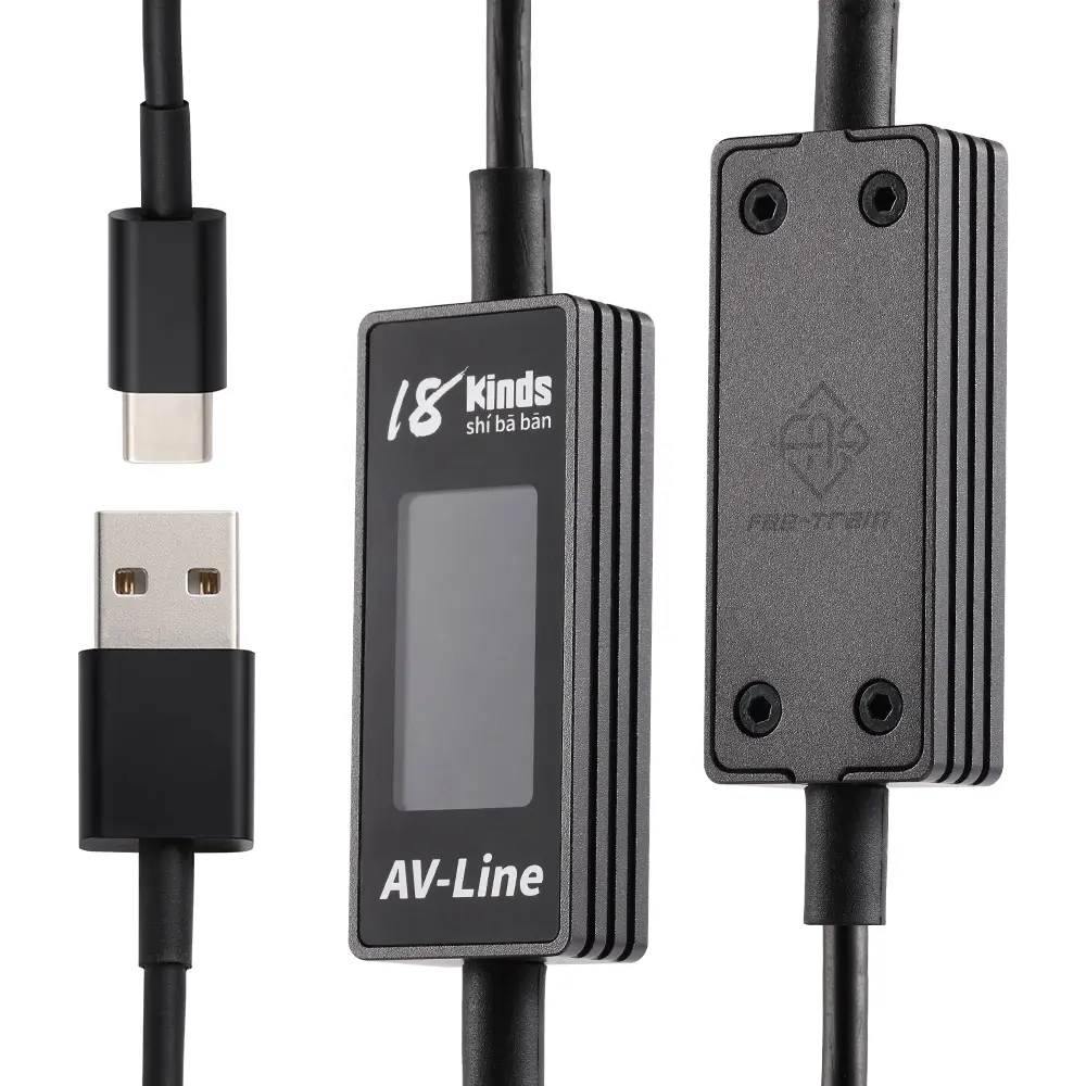 AV Line 18 Kinds Intelligent Testing Fast Charging Date Cable For iPhone Android Tablet USB Current and Voltage Tester