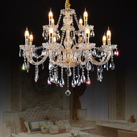 DUOMEIJU Lustre LED de style industriel américain en aluminium et acrylique, hauteur réglable, finition dorée, AC 85-265V, suspension pour