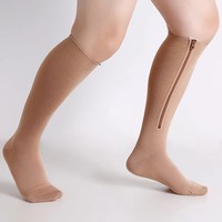 OEM Fermuarlı Kompresyon Çorapları Kadın & Erkek-Diz Altı 15-21mmHg Açık Burunlu Kompresyon Çorabı Premium Spor Kompresyon Çorapları