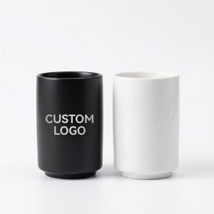 Ceramic Straight Tumbler Mug Wholesale Custom Logo Matte Black White Ceramic Cup for Hotel Restaurant Cafe Commercial Use - Product Image 1