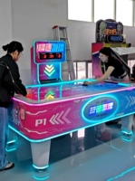Table de hockey sur air à 4 joueurs, machine de jeu d'arcade à monnayeur, sport d'action, utilisation en intérieur, garantie 1 an, version anglaise