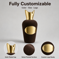 Modelo de Exhibición de Perfume Gigante Personalizado de 1.1m, Tapa Esculpida Chapada en Oro, Acabado Aterciopelado para Exhibición en Escaparates