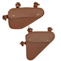 Sac de cadre de vélo en cuir PU rétro, petit sac triangulaire pour tube de vélo, pochette à outils de réparation, sac multifonction portable