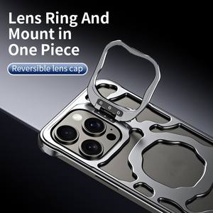 เคสโทรศัพท์แบบโปร่งแสงระบายความร้อน ดีไซน์โลหะอะ<span class=keywords><strong>ล</strong></span>ูมิเนียม พร้อมที่ยึดก<span class=keywords><strong>ล</strong></span>้อง สำหรับ iPhone 15 14 <span class=keywords><strong>13</strong></span> <span class=keywords><strong>Pro</strong></span> <span class=keywords><strong>Max</strong></span> - Product Image 3