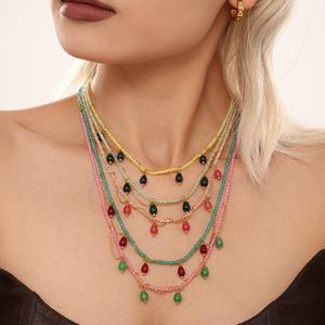 Collar de Cadena con Cuentas de Cristal de Lapislázuli Natural, Diseño Personalizado al por Mayor, Estilo Moderno, Joyería Fina de Moda para Mujer - Product Image 3